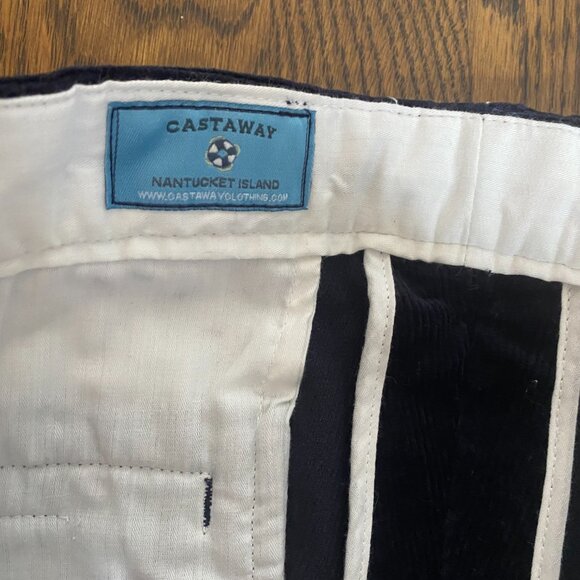 Castaway Nantucket Island navy corduroy pants NEW 34" waist Raw hem mens - Picture 3 of 8